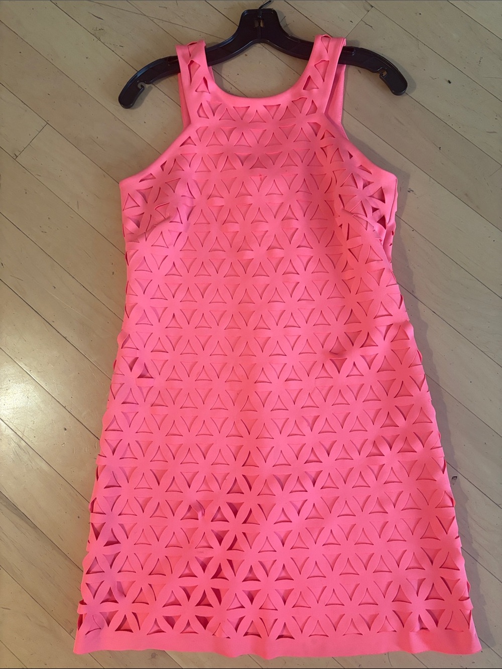 LILLY PULITZER Pink Laser-Cut Sheath Dress (S)